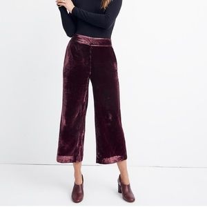 Madewell Huston Cropped Velvet Pants